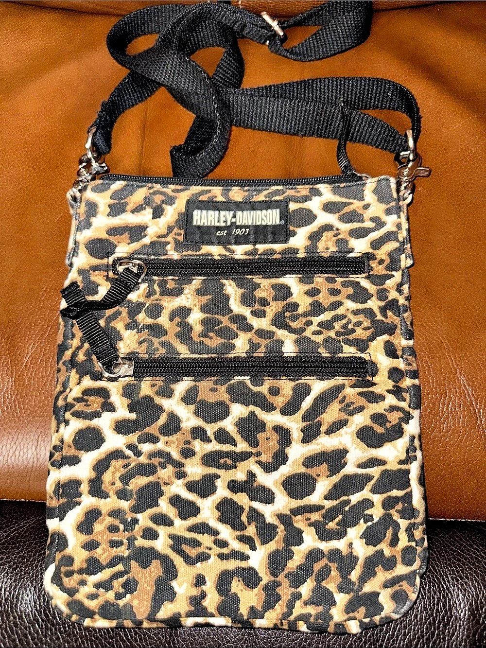 Harley-Davidson Bar & Shield Leopard Crossbody / Hip Purse Bag